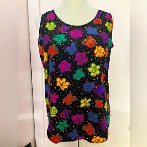Worthington Women’s Tank Top, Multicolored, Size 8M, Floral/Polka Dots